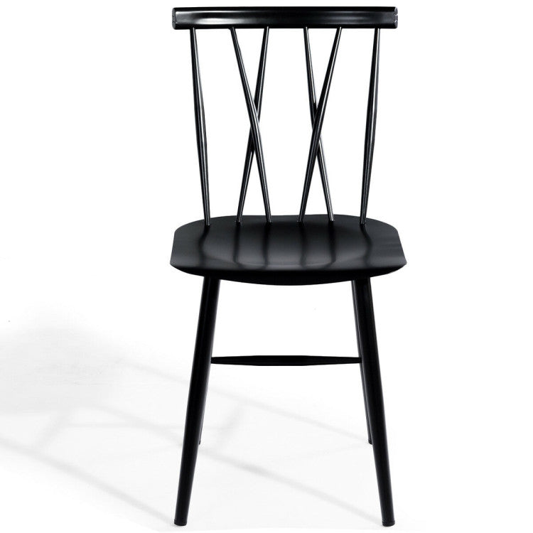 Set of 2 Stackable Dining Chairs with Backrest