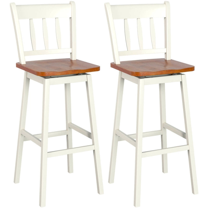 30.5 Inches Set of 2 Swivel Bar Stools with 360° Swiveling