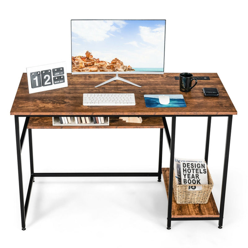 48 Inch Computer Desk with Power Outlet USB Ports