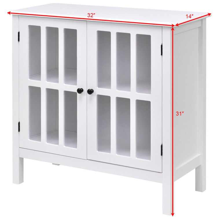 Glass Door Sideboard Console Storage Buffet Cabinet