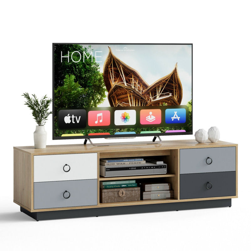 Modern 55 Inch TV Stand with 2 Storage Cabinets for Tvs up to 60 Inch