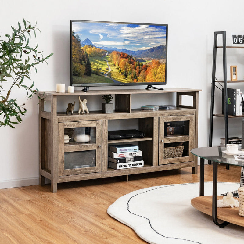 58 Inch TV Stand with 2 Cabinets for Flat Screen Tvs up to 65 Inch