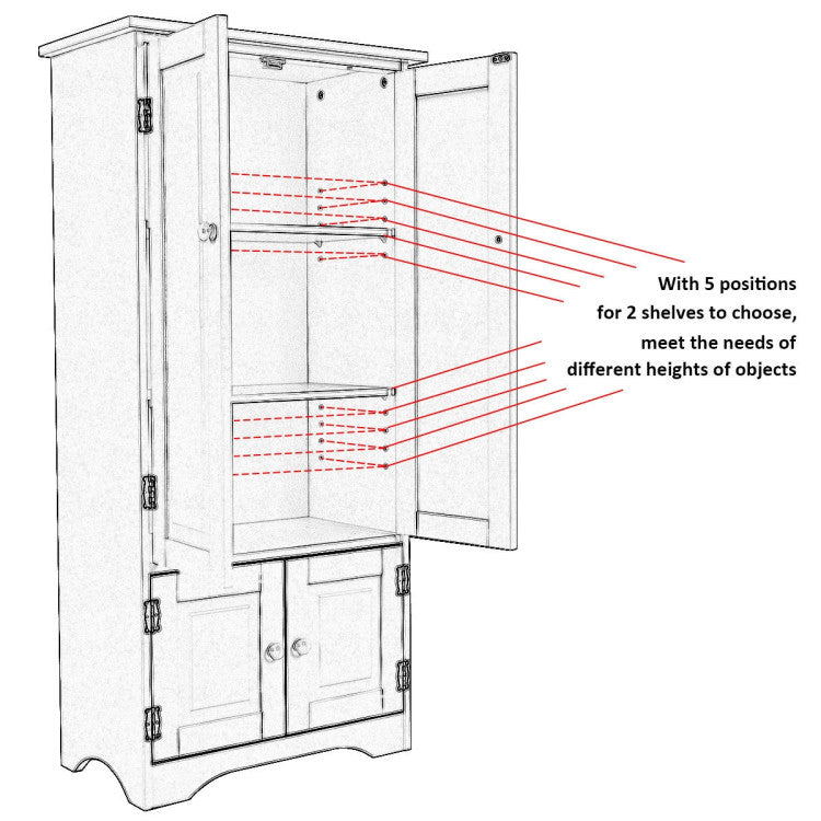 Accent Storage Cabinet with Adjustable Shelves