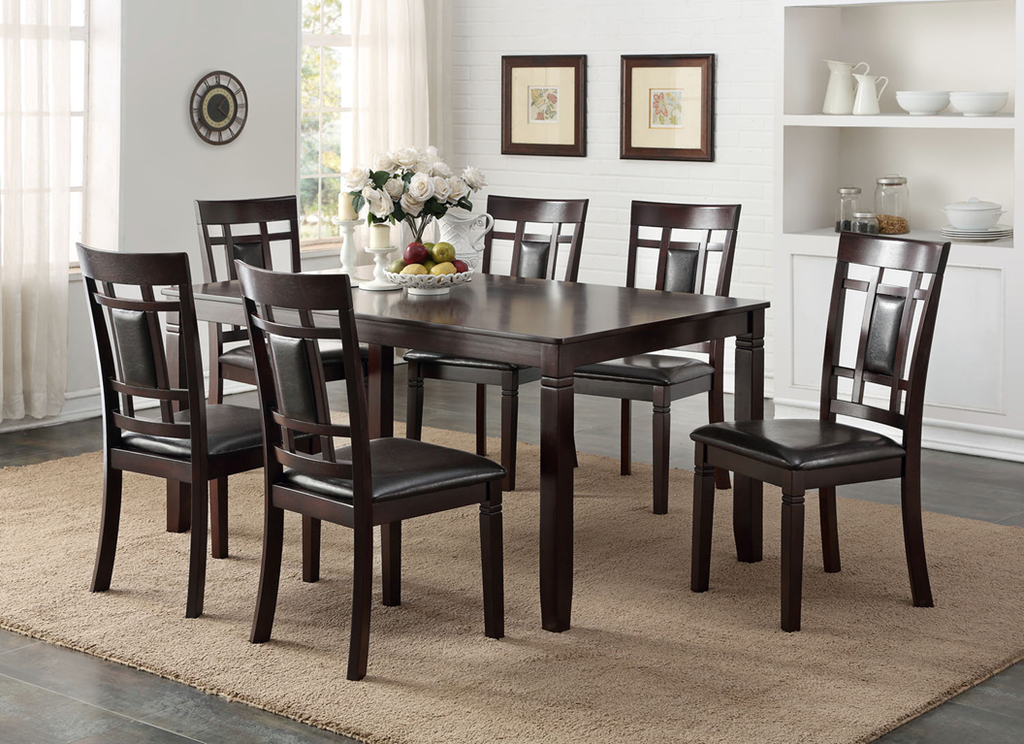 Trenditional Dinning Table with 6 Chair Set - StafforaFurniture