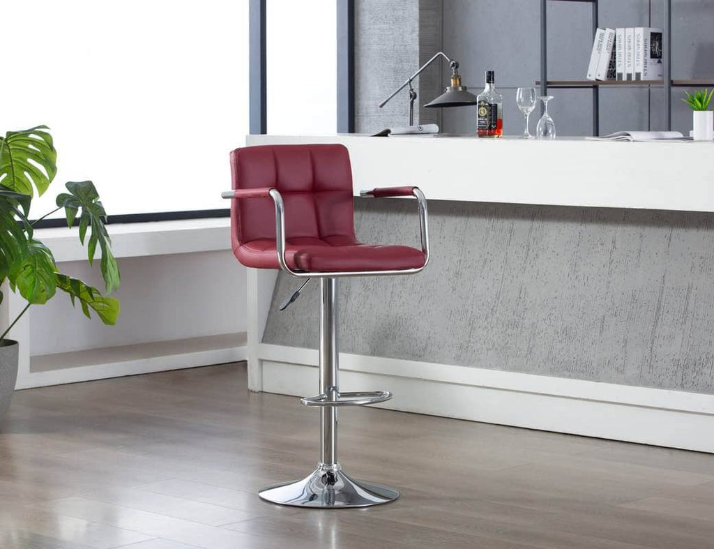 Red Barstool with Arms - StafforaFurniture