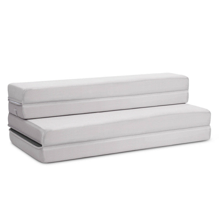 4 Inch Folding Sofa Bed Foam Mattress with Handles