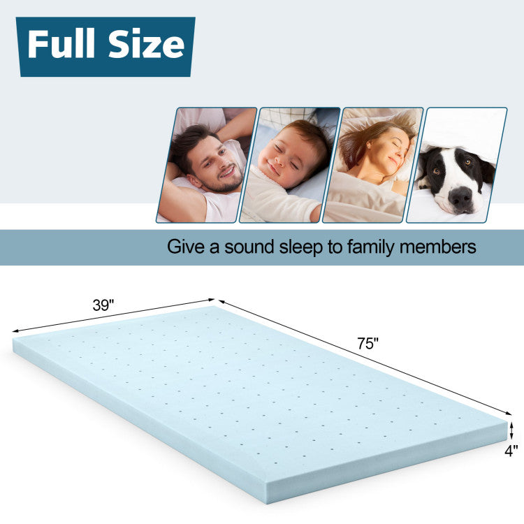 4 Inch Gel Injection Memory Foam Mattress Top Ventilated Mattress Double Bed