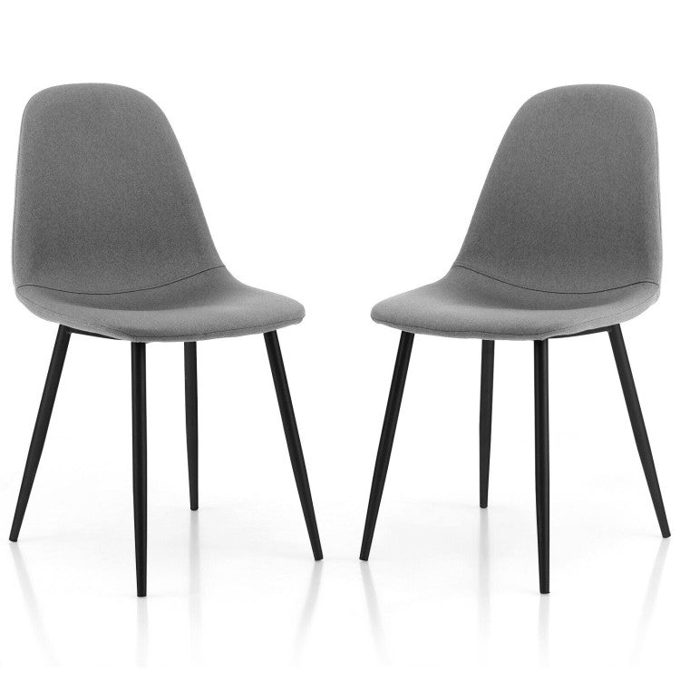 Dining Chairs Set of 2 with Black Metal Legs