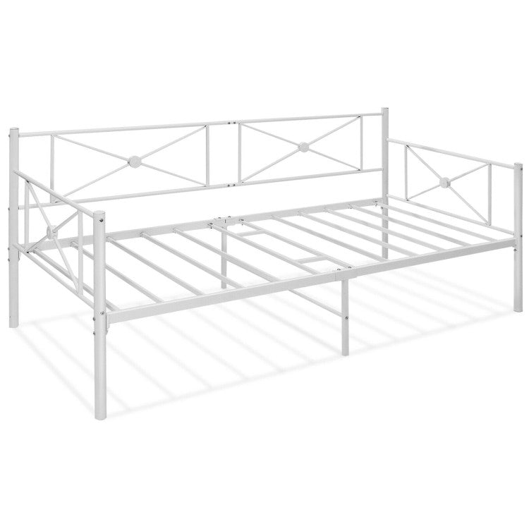 Metal Daybed Frame Twin Size with Heavy Duty Steel Slats Support