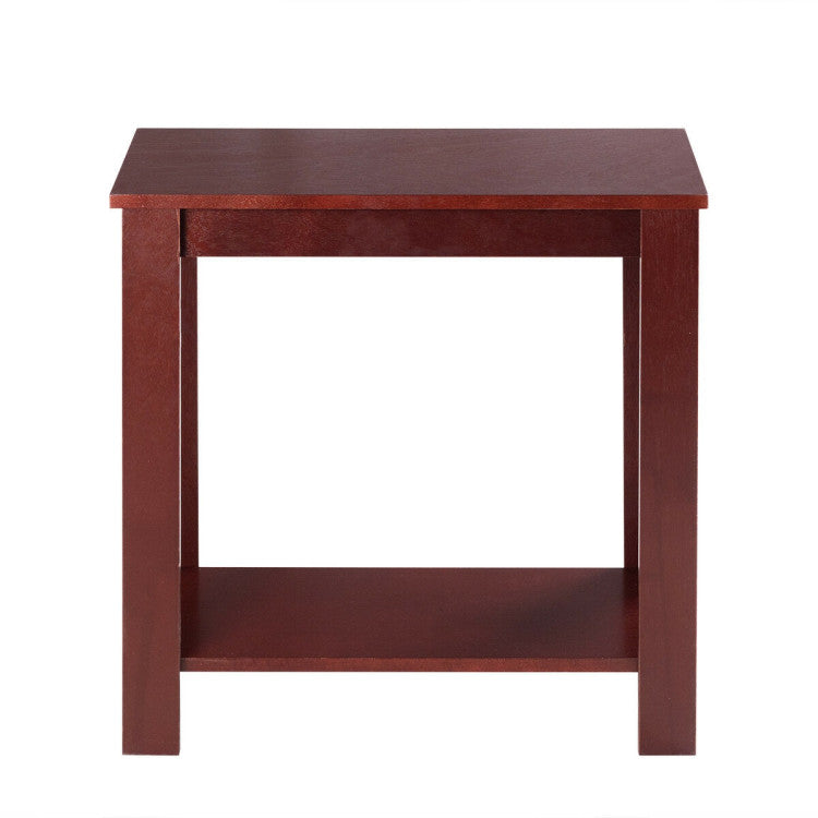 Espresso Wooden Sofa End Table Side Table