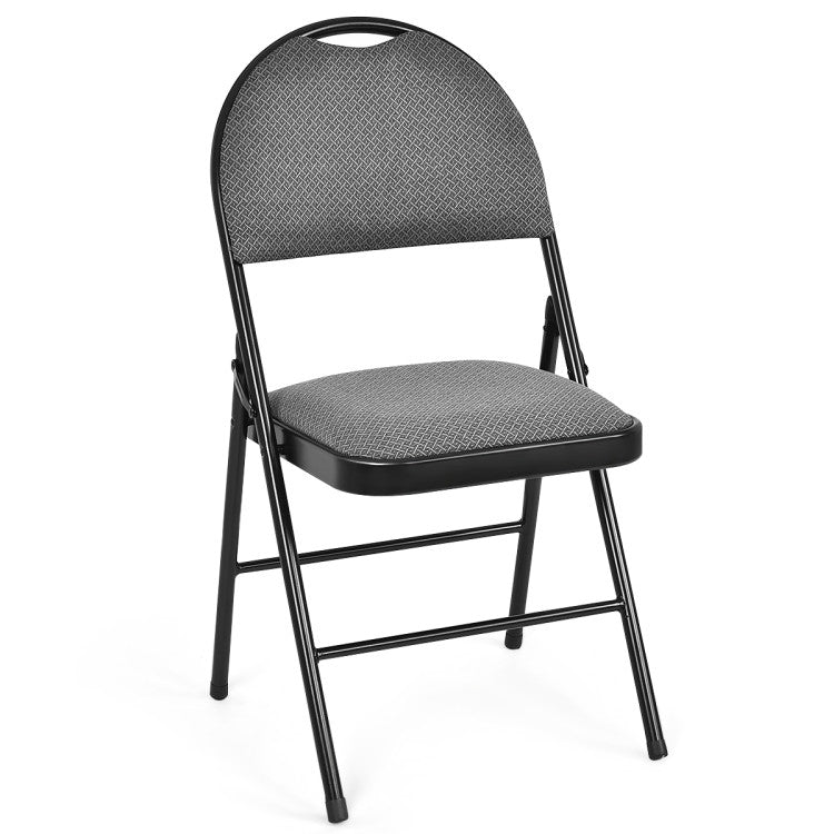 6 Pieces Folding Chairs Set with Handle Hole and Portable Backrest