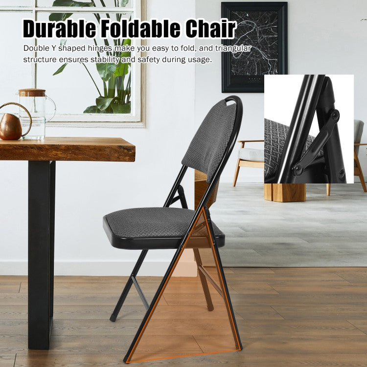 6 Pieces Folding Chairs Set with Handle Hole and Portable Backrest