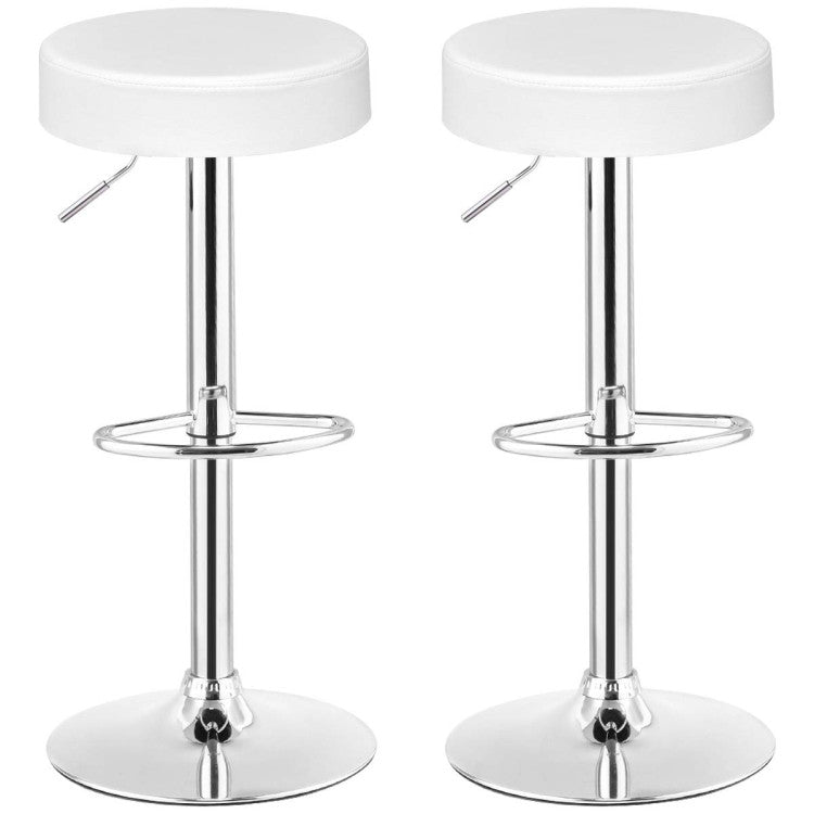 Set of 2 Adjustable Swivel round Bar Stool Pub Chairs