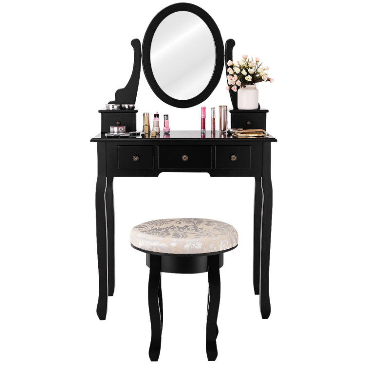 Vanity Makeup Table Set Bedroom Furniture with Padded Stool