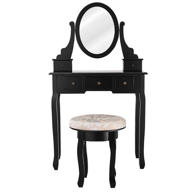 Vanity Makeup Table Set Bedroom Furniture with Padded Stool