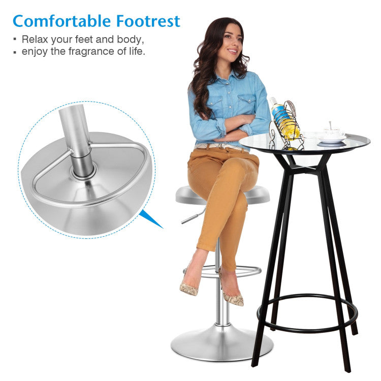 Modern Swivel Adjustable Height Bar Stool with Footrest for Pub Bistro Kitchen Dining