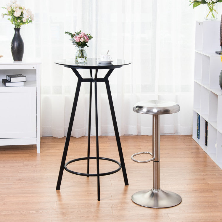 Modern Swivel Adjustable Height Bar Stool with Footrest for Pub Bistro Kitchen Dining