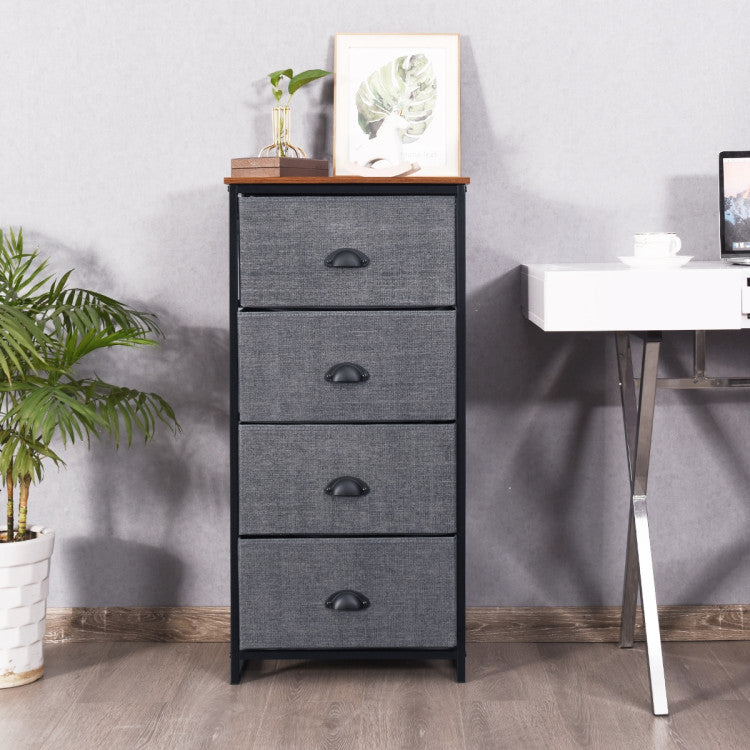 Dresser Storage Tower with Fabric Drawers and Sturdy Steel Frame