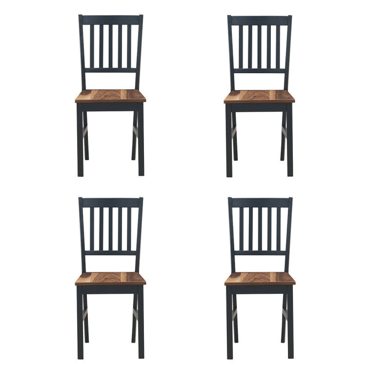 Set of 4 Dining Chair Spindle Back Wooden Legs