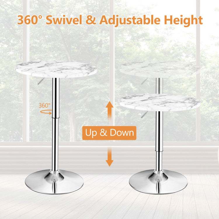 360° Swivel Cocktail Pub Table with Sliver Leg and Base