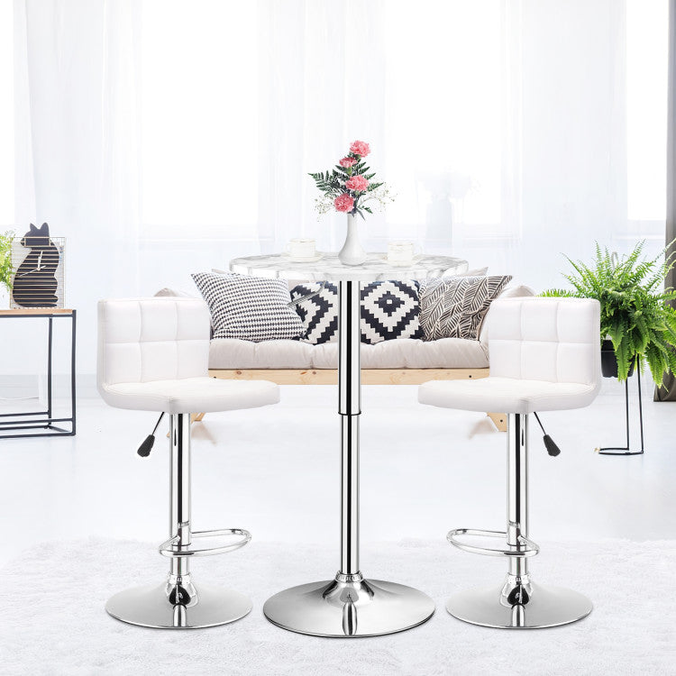 360° Swivel Cocktail Pub Table with Sliver Leg and Base