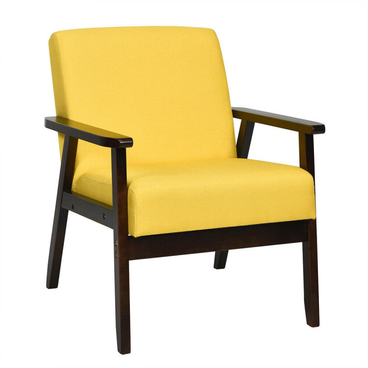 Mid-Century Retro Fabric Accent Armchair