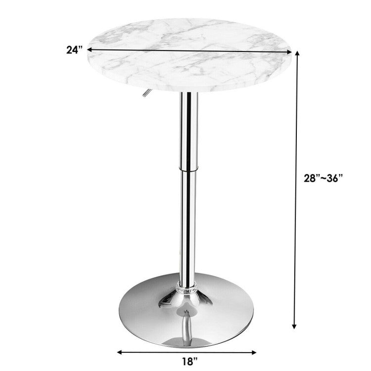 360° Swivel Cocktail Pub Table with Sliver Leg and Base