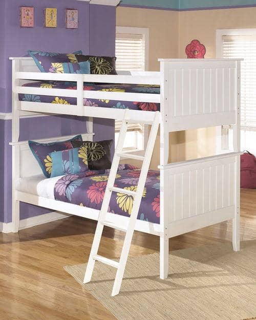 White 3-Piece Twin over Twin Bunk Bed - StafforaFurniture