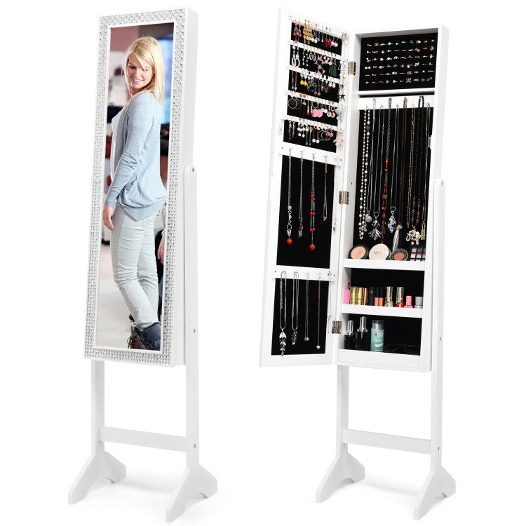 Attractive Rectangle Mirrored Jewelry Cabinet