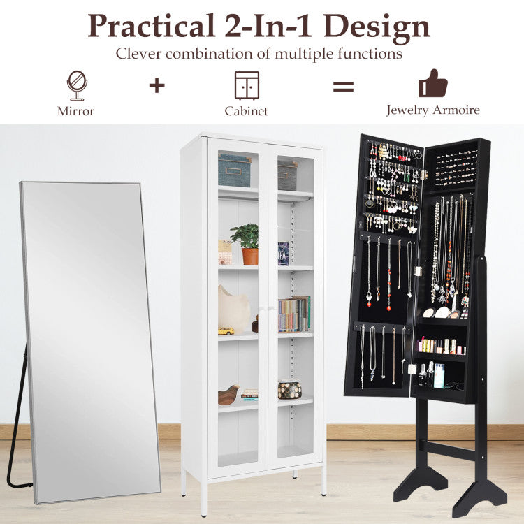 Attractive Rectangle Mirrored Jewelry Cabinet