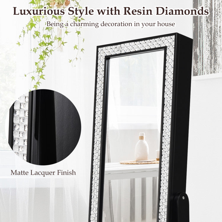 Attractive Rectangle Mirrored Jewelry Cabinet