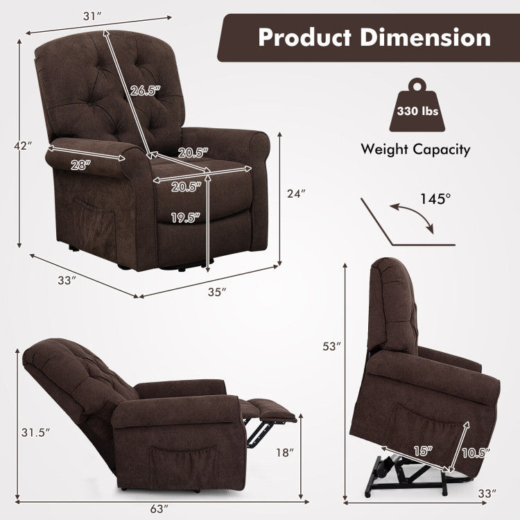 Power Lift Chair for Elderly with Adjustable Backrest and Footrest