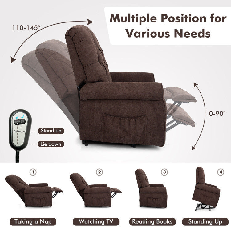 Power Lift Chair for Elderly with Adjustable Backrest and Footrest