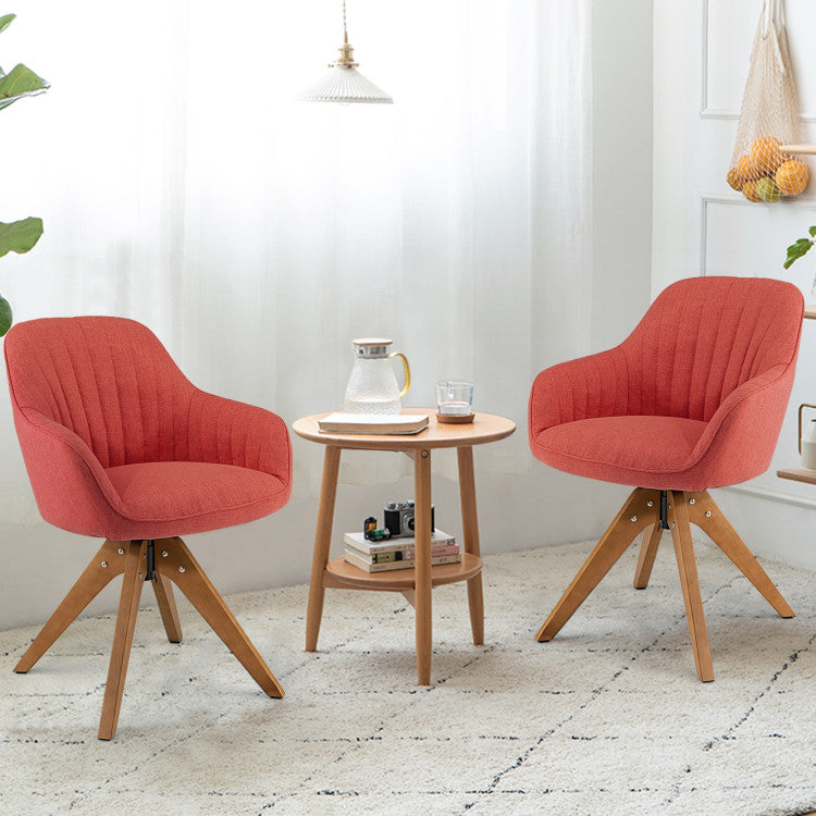 Modern Swivel Accent Chair with Linen Fabric and High-Density Sponge