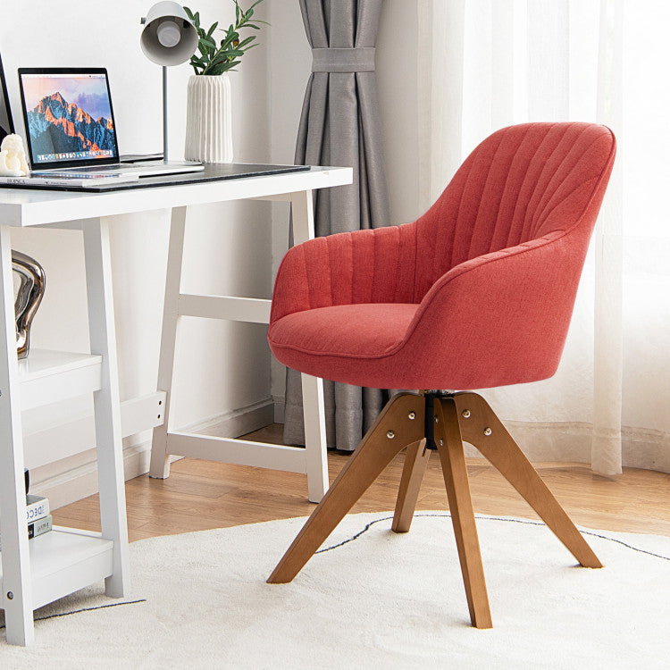 Modern Swivel Accent Chair with Linen Fabric and High-Density Sponge