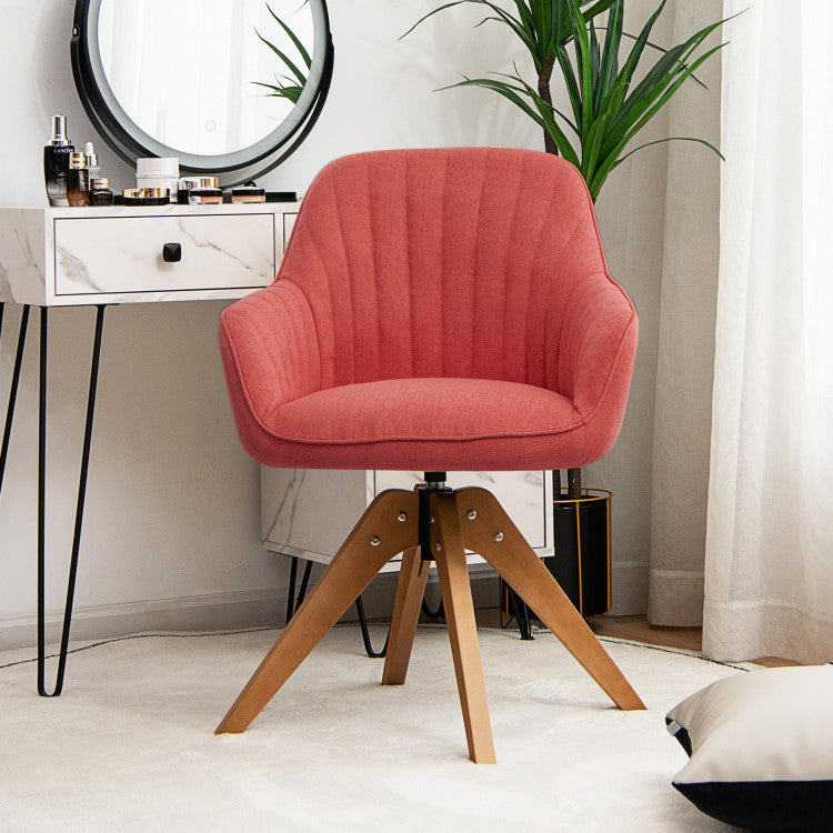 Modern Swivel Accent Chair with Linen Fabric and High-Density Sponge