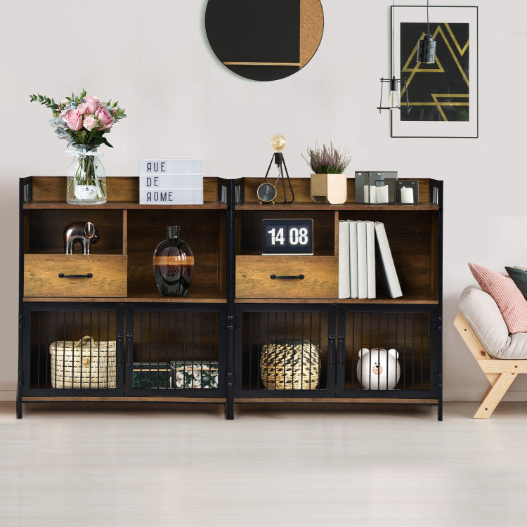 Buffet Cabinet with Drawer and Wood Storage Shelf for Kitchen