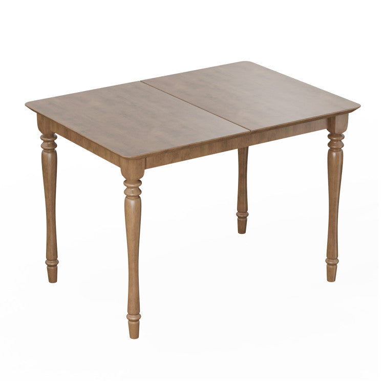 Extendable Wooden Dining Table with Rubber Wood Legs