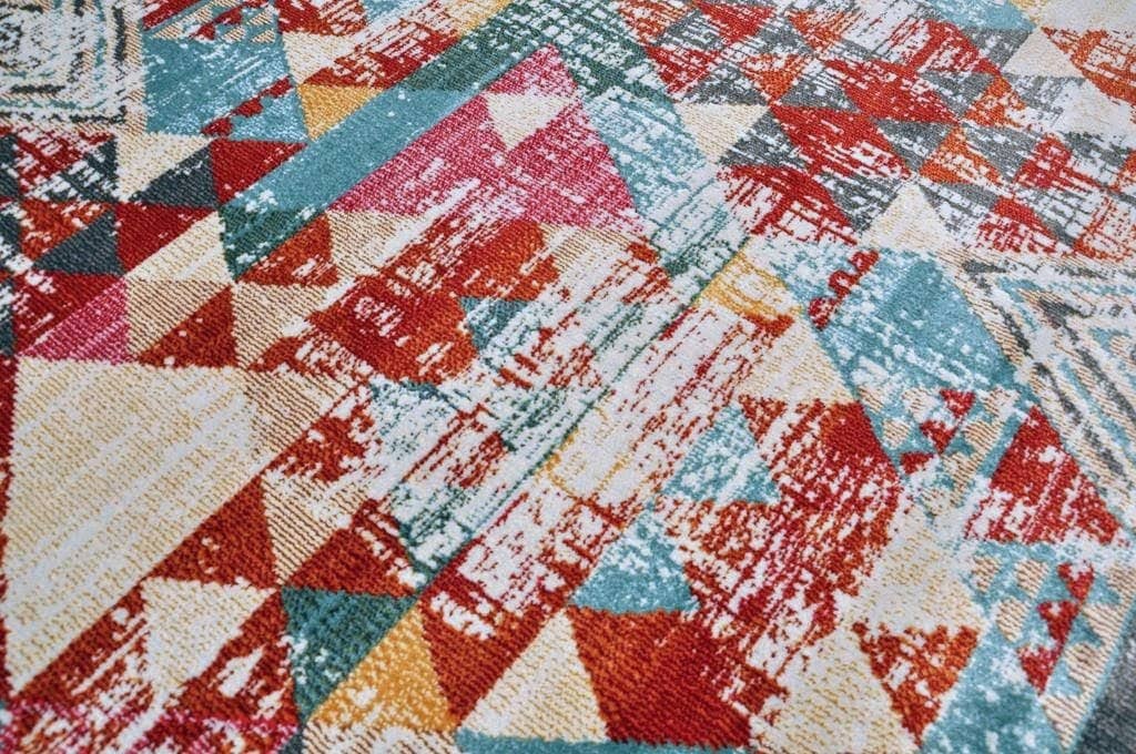 Geometric Vibrant Vintage Area Rug V107A - Context USA - Area Rug by MSRUGS