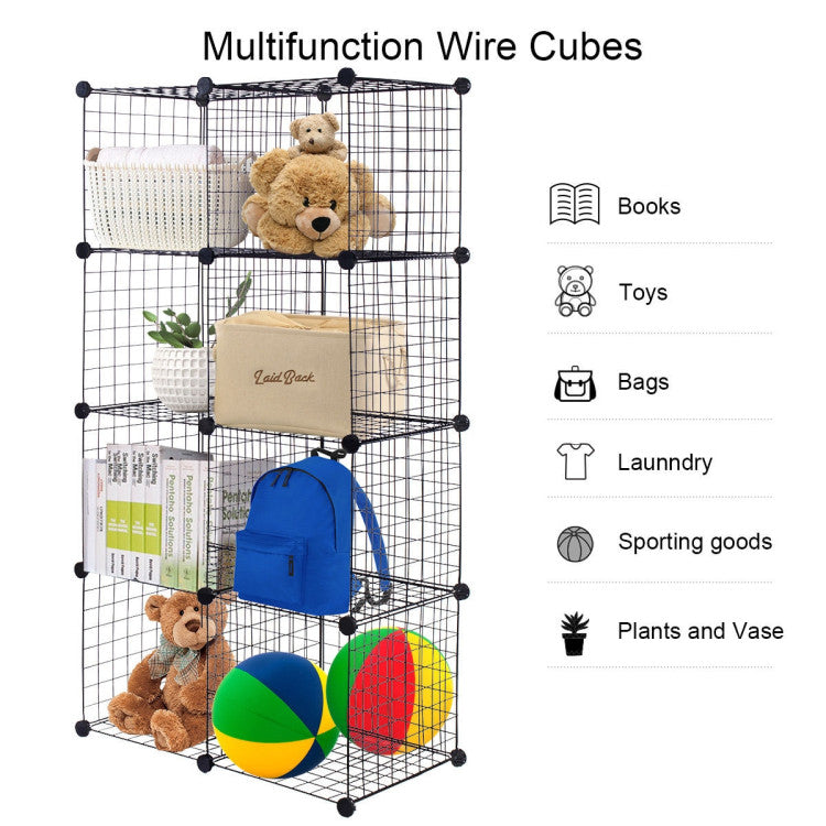 DIY 8 Cube Grid Wire Cube Shelves