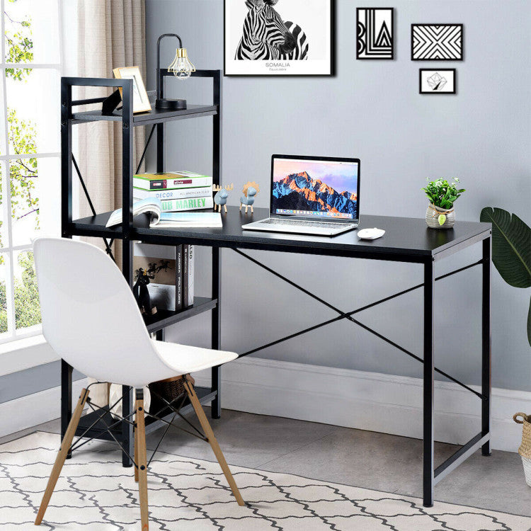 47.5 Inch Writing Study Computer Desk with 4-Tier Shelves