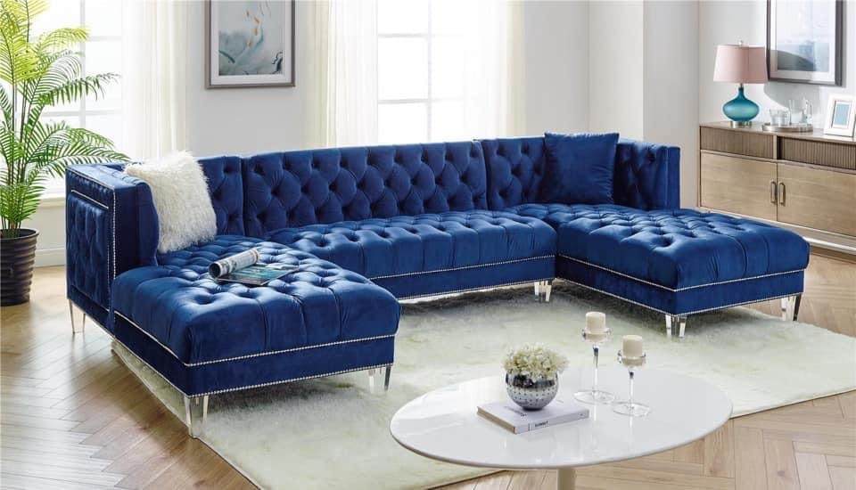 Prada Velvet Sectional - StafforaFurniture