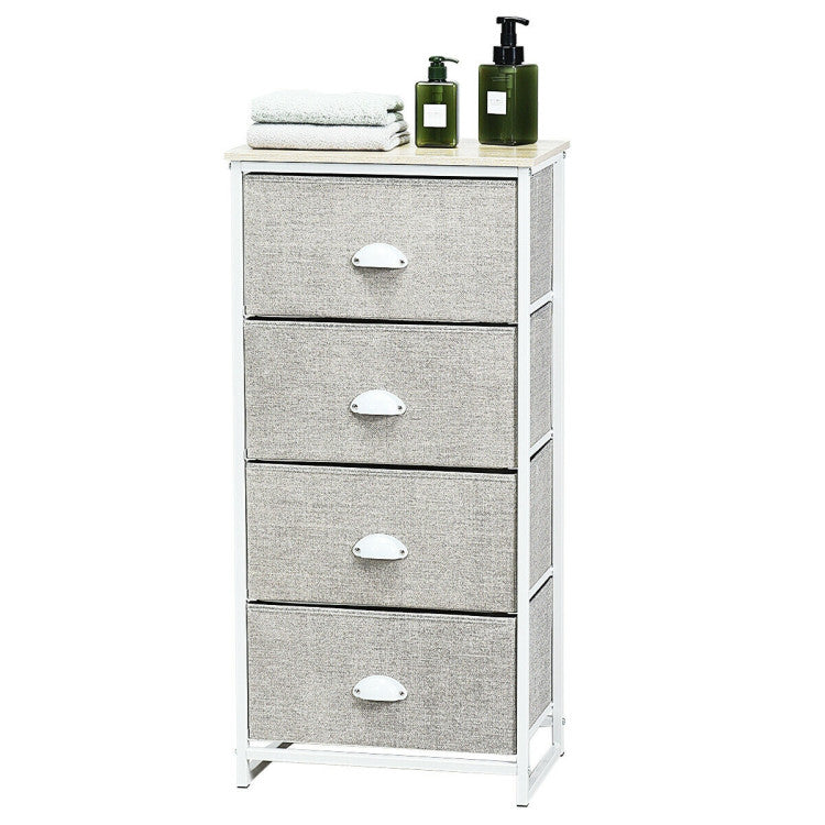 Dresser Storage Tower with Fabric Drawers and Sturdy Steel Frame