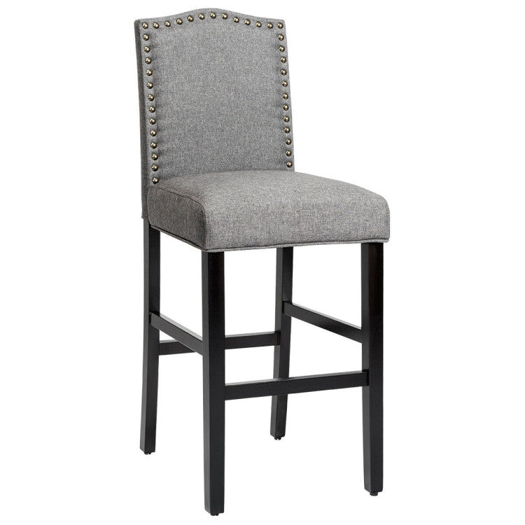 Set of 2 Counter Height Dining Side Barstools with Thick Cushion