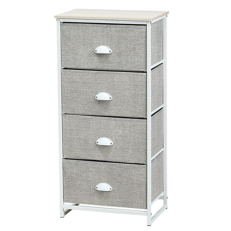 Dresser Storage Tower with Fabric Drawers and Sturdy Steel Frame