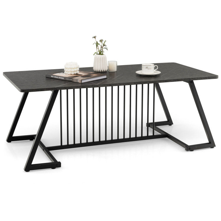 48 Inch Modern Style Coffee Table with Spacious Tabletop for Living Room