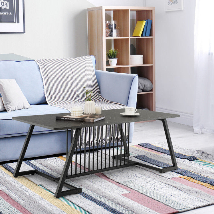 48 Inch Modern Style Coffee Table with Spacious Tabletop for Living Room