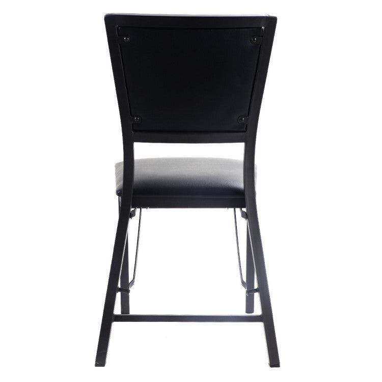 Set of 2 Metal Folding Dining Chair with Padded Seats for Small Room