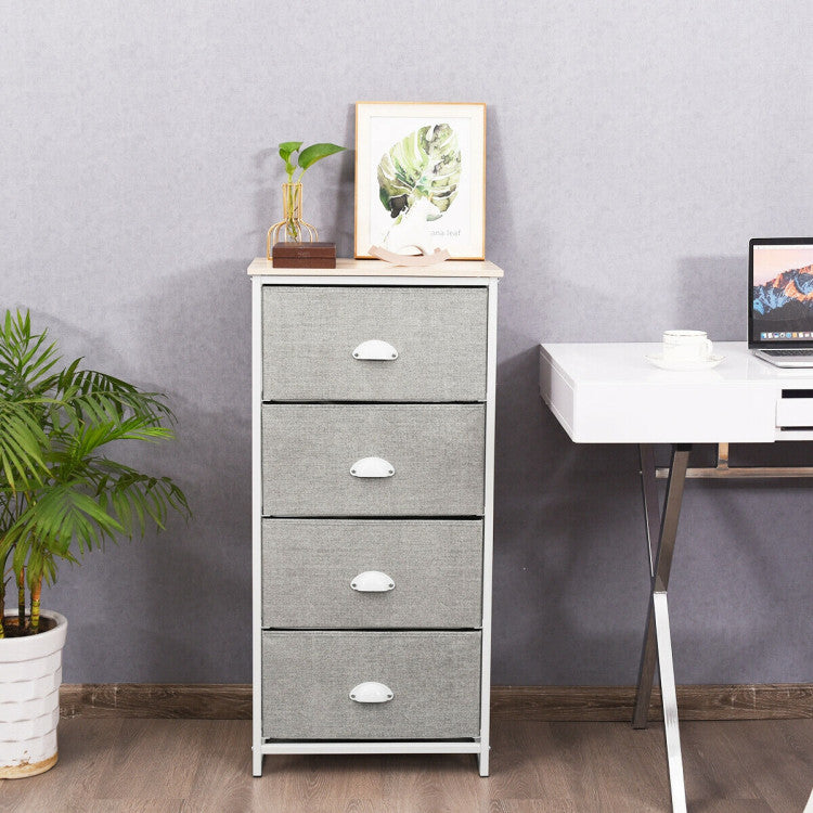 Dresser Storage Tower with Fabric Drawers and Sturdy Steel Frame