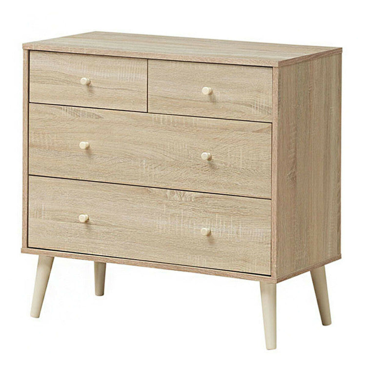 Free-Standing Dresser with 4 Storage Drawers and Rubber Legs